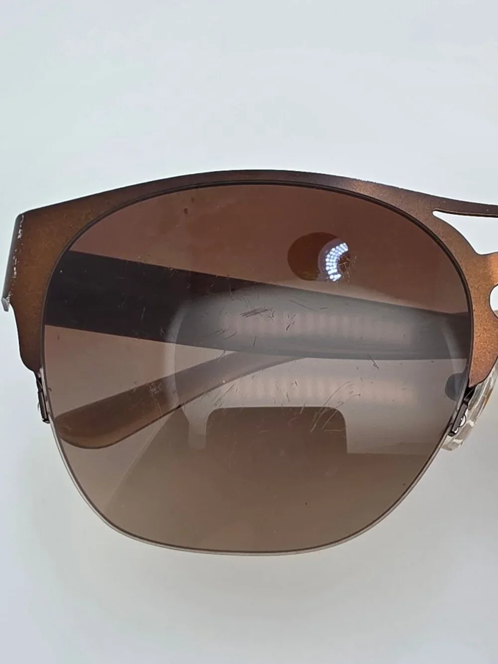 Tory Burch TY6065 326813 Brown Frame Brown Lens Semi Rimless Aviator Sunglasses